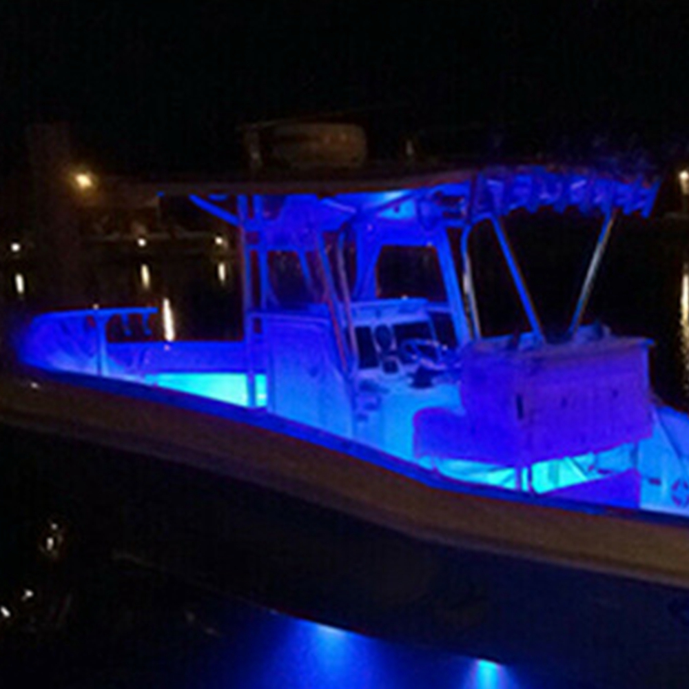 1-4pcs azul + branco barco marinho LED deck luzes de cortesia lâmpada de popa à prova d'água