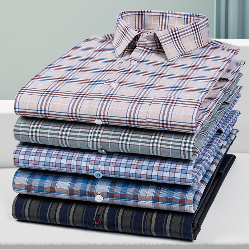 2024 ใหม่ 11XL 10XLผู้ชายขนาดใหญ่แขนสั้น 100% ผ้าฝ้ายOxfordทอเสื้อรีดผ้าฟรีธุรกิจสังคมสบายๆแขนยาว