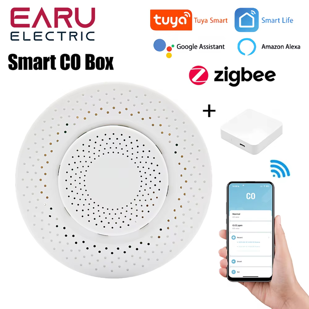 Tuya ZigBee Air Box качество CO детектор угарного газа тестер автоматическая сигнализация работает с приложением Smart Life Alexa Google Home