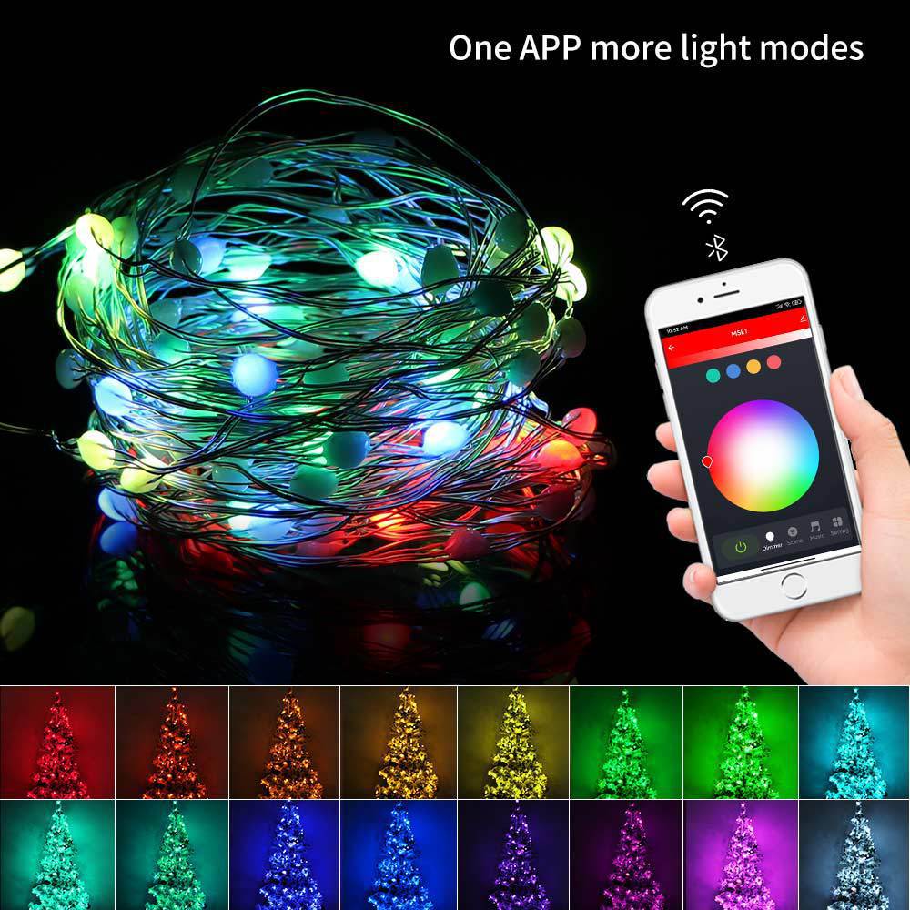 10m Smart APP RGBIC LED Fee String Licht Girlande Lampe Wohnkultur Schlafzimmer Hochzeit Party Garten Weihnachten Neujahr decor Licht