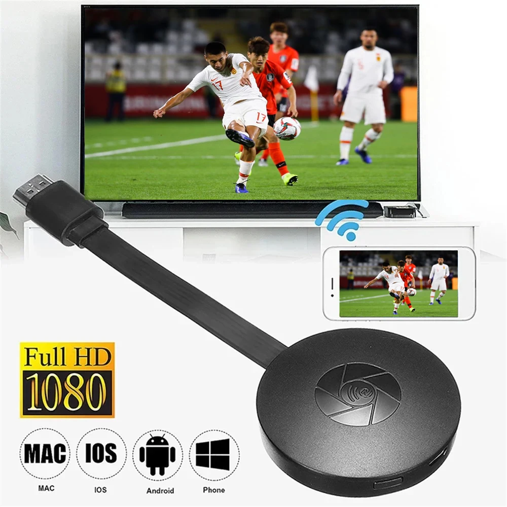 G2 1080P TV Stick para adaptador de pantalla receptor Dongle compatible con HDMI para Android IOS Smart TV Box para Mirascreen Chrome