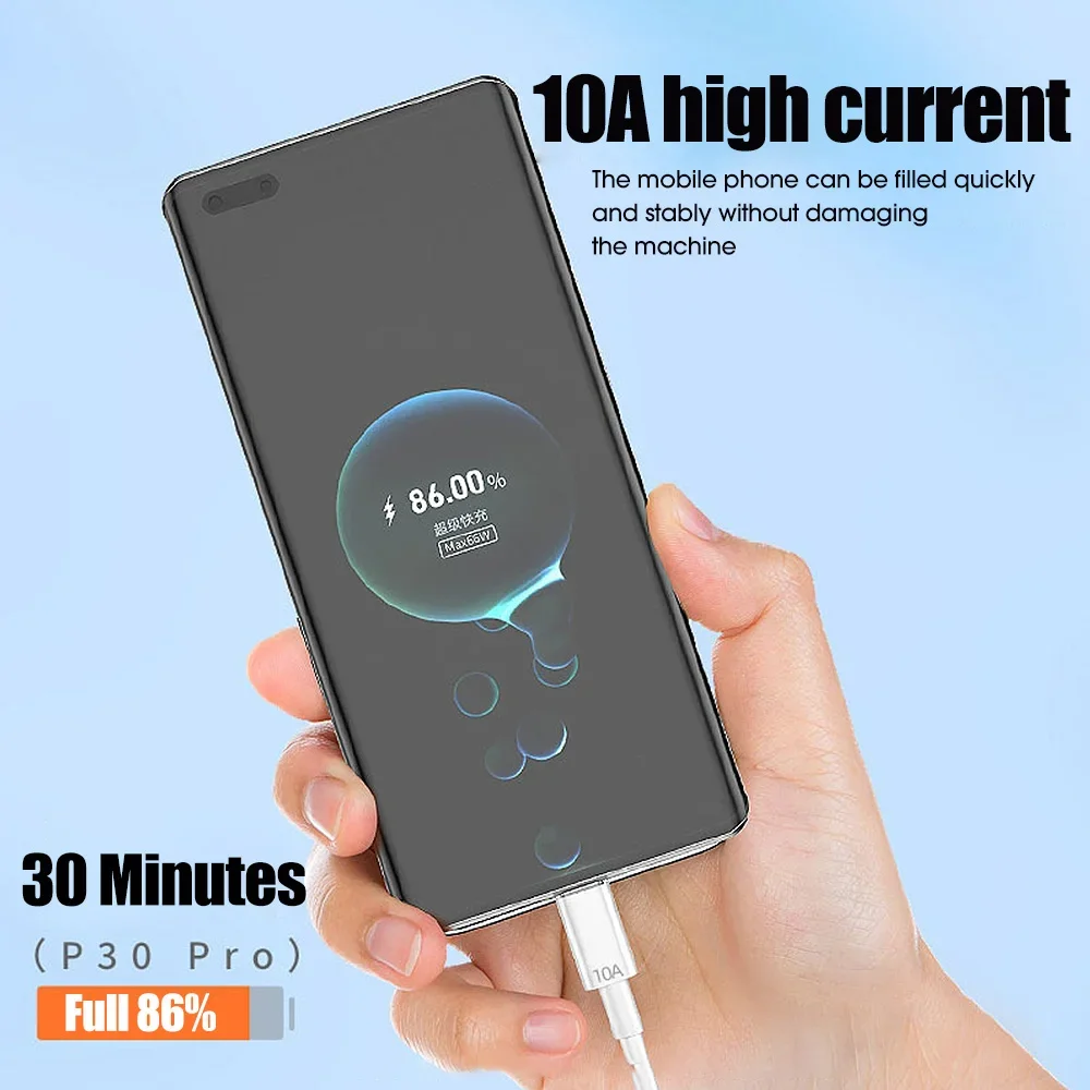 USB Type C Kabel 120W 10A Snel Opladen Draad Mobiele Telefoon USB Voor Huawei P30 Xiaomi Realme Samsung Poco x6 USB C Datakabel Koord