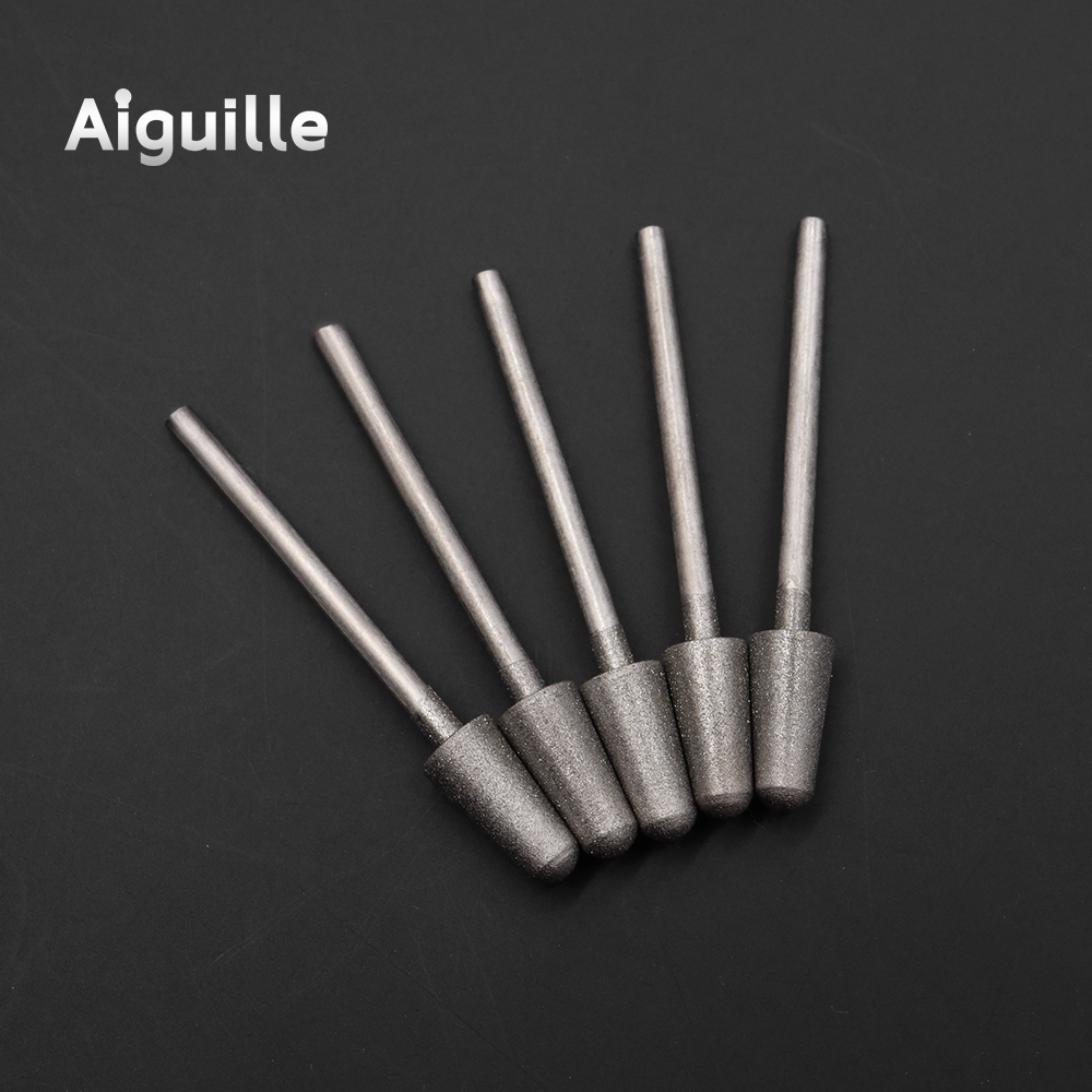 400# 10pcs 2.35mm B type 1-6mm Diamond Grinding Burr Jade Diamond Polishing Bits Teeth Grinding Bits Diamond Grinding Points