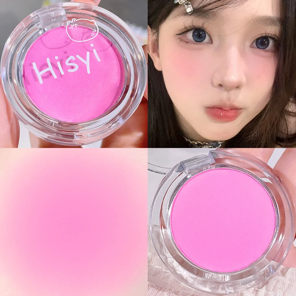 HISYI rubor monocromático blanqueamiento cosméticos mate vitalidad chica maquillaje desnudo difuminado natural placa de rubor monocromático