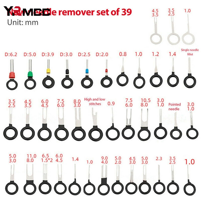 100 個車の端子取り外し修理ツール電気配線圧着コネクタピン抽出キットキー自動車プラグプラー