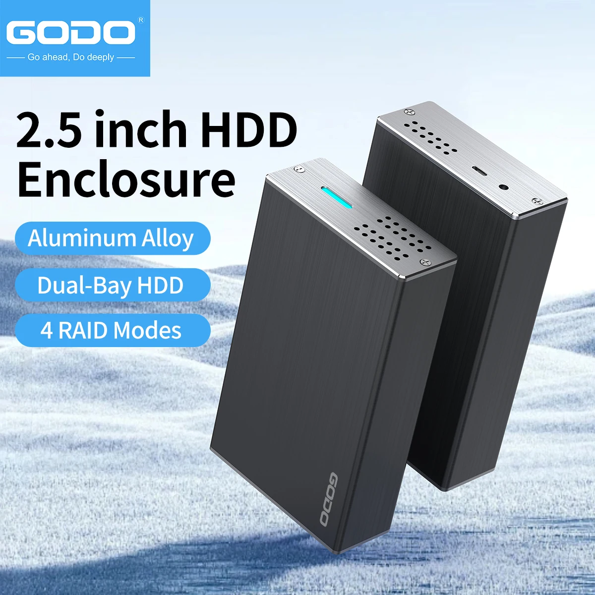 GODO 2,5-дюймовый двойной корпус для жесткого диска RAID USB3.0 на 2,5-дюймовые жесткие диски SATA I/II/III SSD-накопители Внешний корпус RAID Поддержка UASP