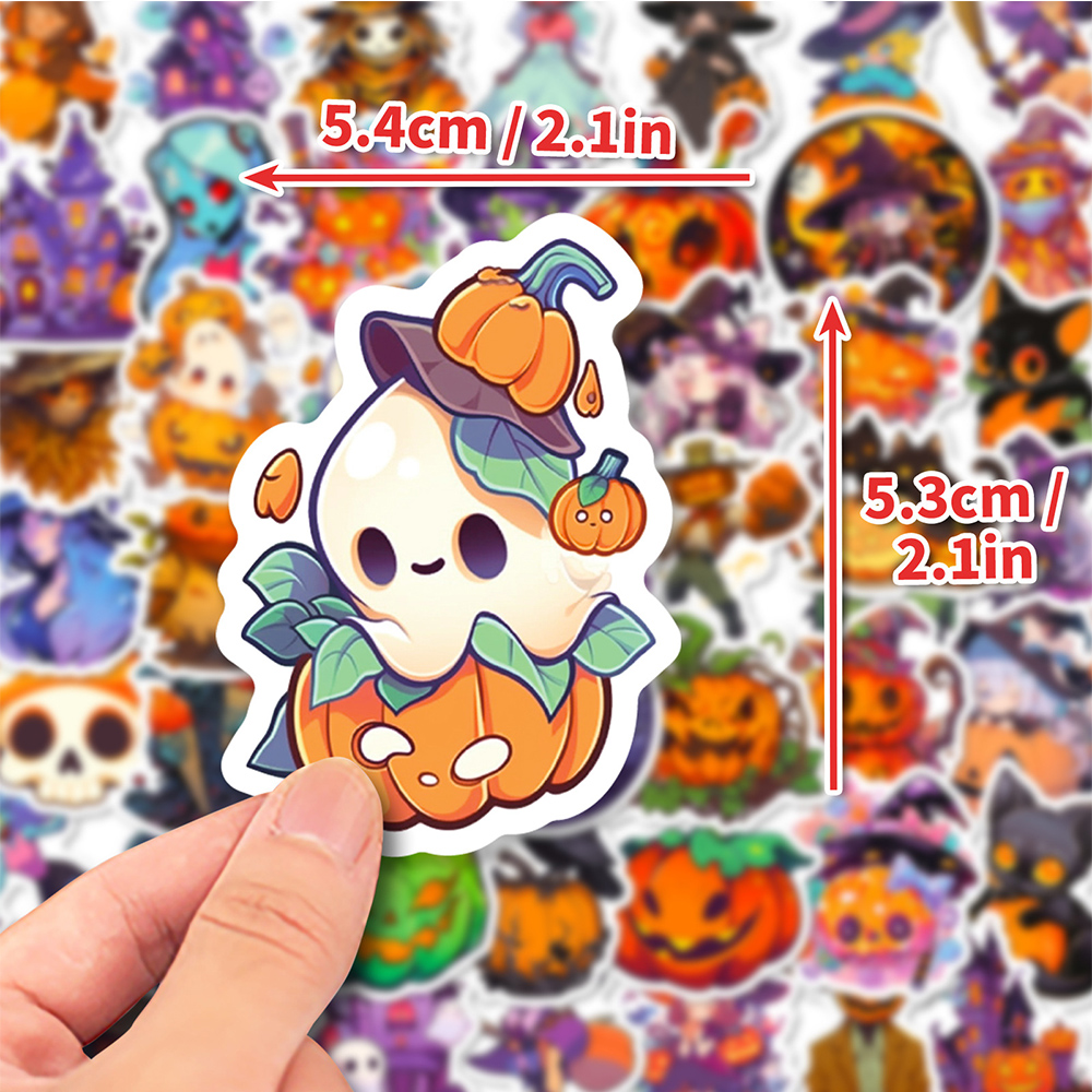 10/30/50pcs Cool Cartoon Halloween Witch Waterproof Stickers Decoration Decals Motorcycle Laptop Phone Luggage Car Sticker Toy