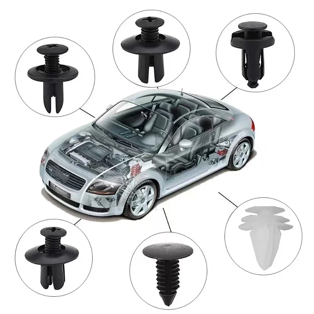 Kit de clips de sujeción automático de 100 piezas: retenedores de varios tamaños para guardabarros, parachoques, puerta y embellecedor de paneles de automóviles
