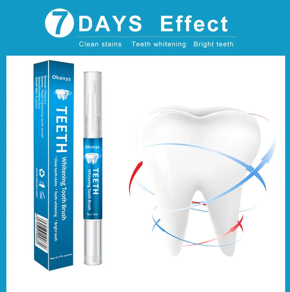 5ml ปากกาไวท์เทนนิ่งฟันเจล Whitener Bleach ลบคราบ Oral สุขอนามัย Instant Smile ชุดฟอกสีฟันทําความสะอาดเซรั่ม
