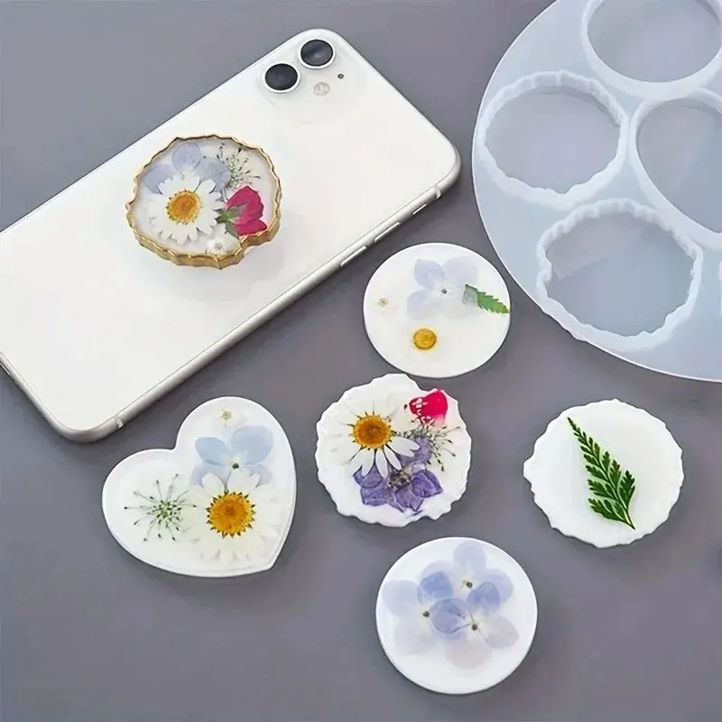Irregular Mobile Phone Holder Epoxy Resin Mold For DIY Cell Phone Stand Silicone Mould Phone Grip Bracket Desktop Support Tools