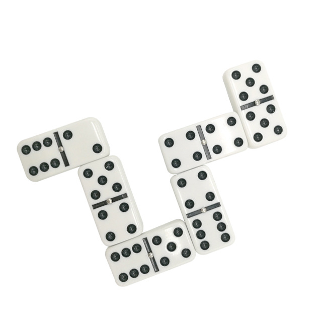 Set Permainan Domino dengan kotak kayu melamin 28 hadiah ubin Domino permainan meja profesional multifungsi untuk dekorasi Permainan Keluarga