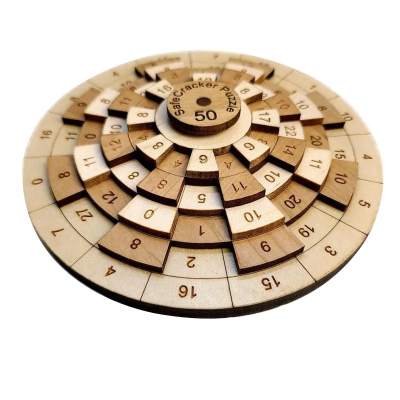 Turntable Wooden Number Puzzle Huarong Road IQ Brain Teaser Montessori Educational Toys Rompecabezas Niño Relogio Infantil