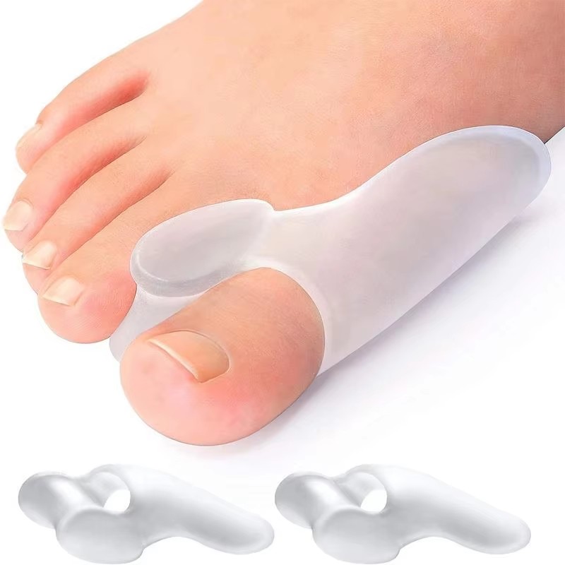 Corrector de pulgar de Gel de silicona, Protector de juanete, dedo del pie, Hallux Valgus, separador, alisador de dedo, ajustador, herramienta de cuidado de los pies, 2 uds.