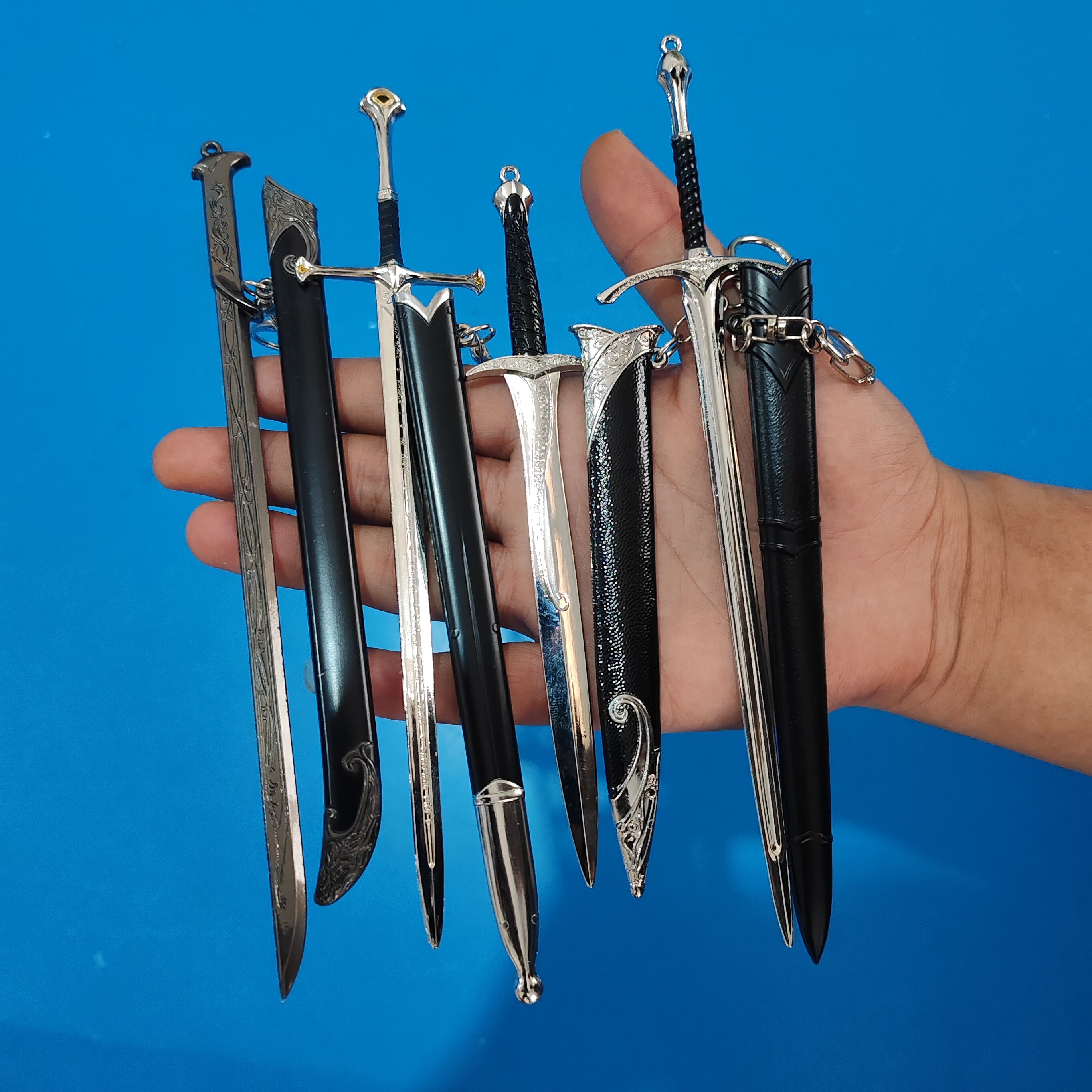 22cm elfos anduril terra média arma glamourosa aragorn narthil espada de metal katana samurai espada chaveiro ornamentos presentes brinquedos