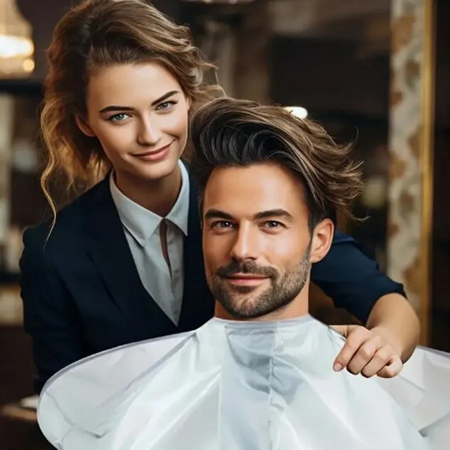 Cape de coupe de cheveux, housse de conception de parapluie, adaptée au Salon de coiffure, enveloppe de cape de coupe, pliable, imperméable et Portable, 1 pièce