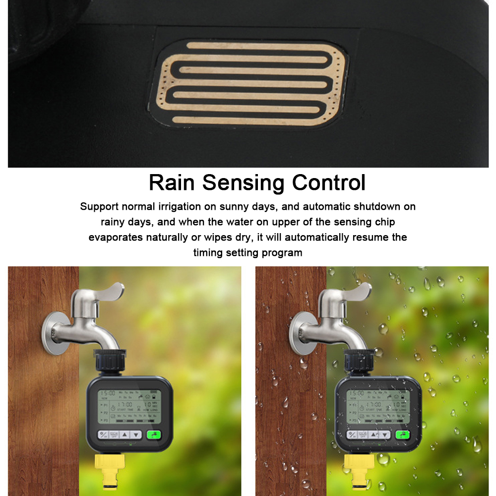 Tuinirrigatietimer Automatisch besproeiingsapparaat Tuinbalkon Regendetectiecontrole Intelligent irrigatiesysteemController