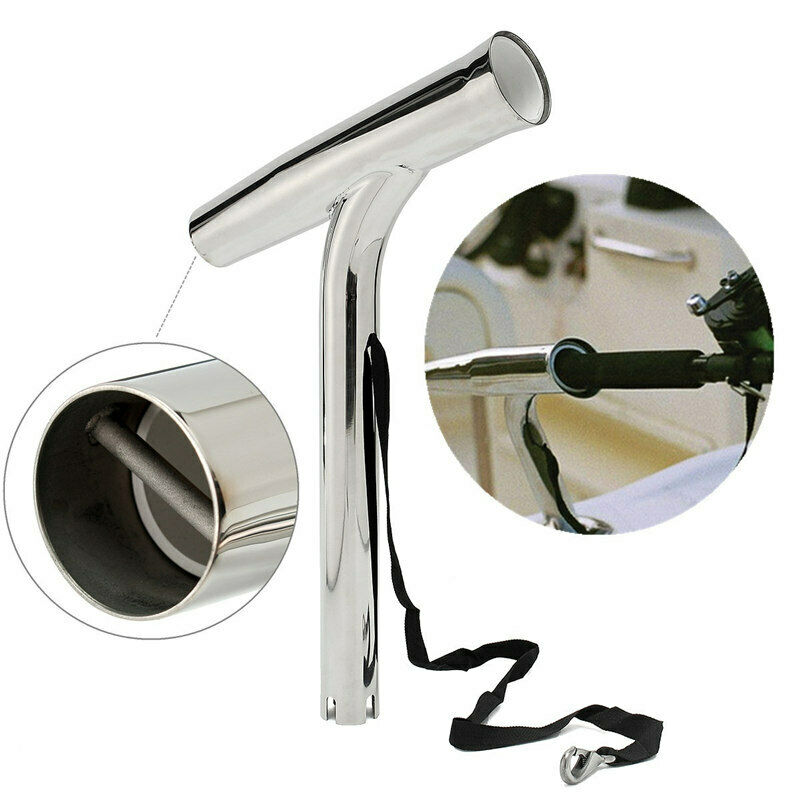 シルバーの高度に研磨されたステンレス鋼のアウトリガー釣竿ホルダー、スタイリッシュなボートアクセサリー、2個