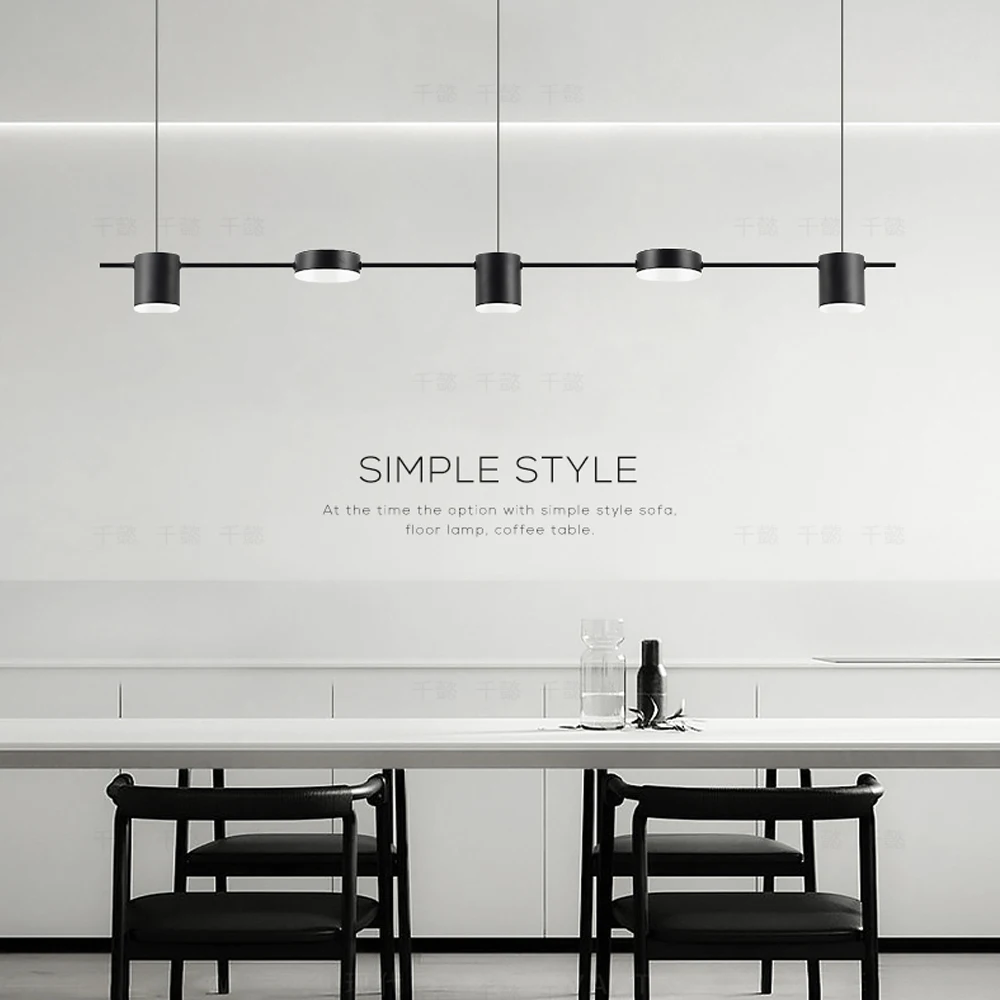 Lámpara colgante minimalista moderna con tiras LED, lámpara colgante de lujo, accesorio de iluminación para cocina, Bar, mesa de comedor