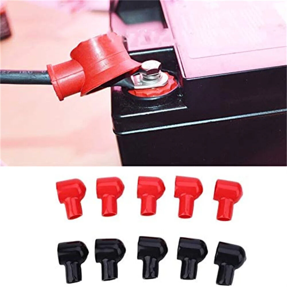 20 Pcs Battery Terminal Boots Covers Insulating Protector Cable Lug Caps Insulating Covers Replacement Tools Red/Black 12x20mm