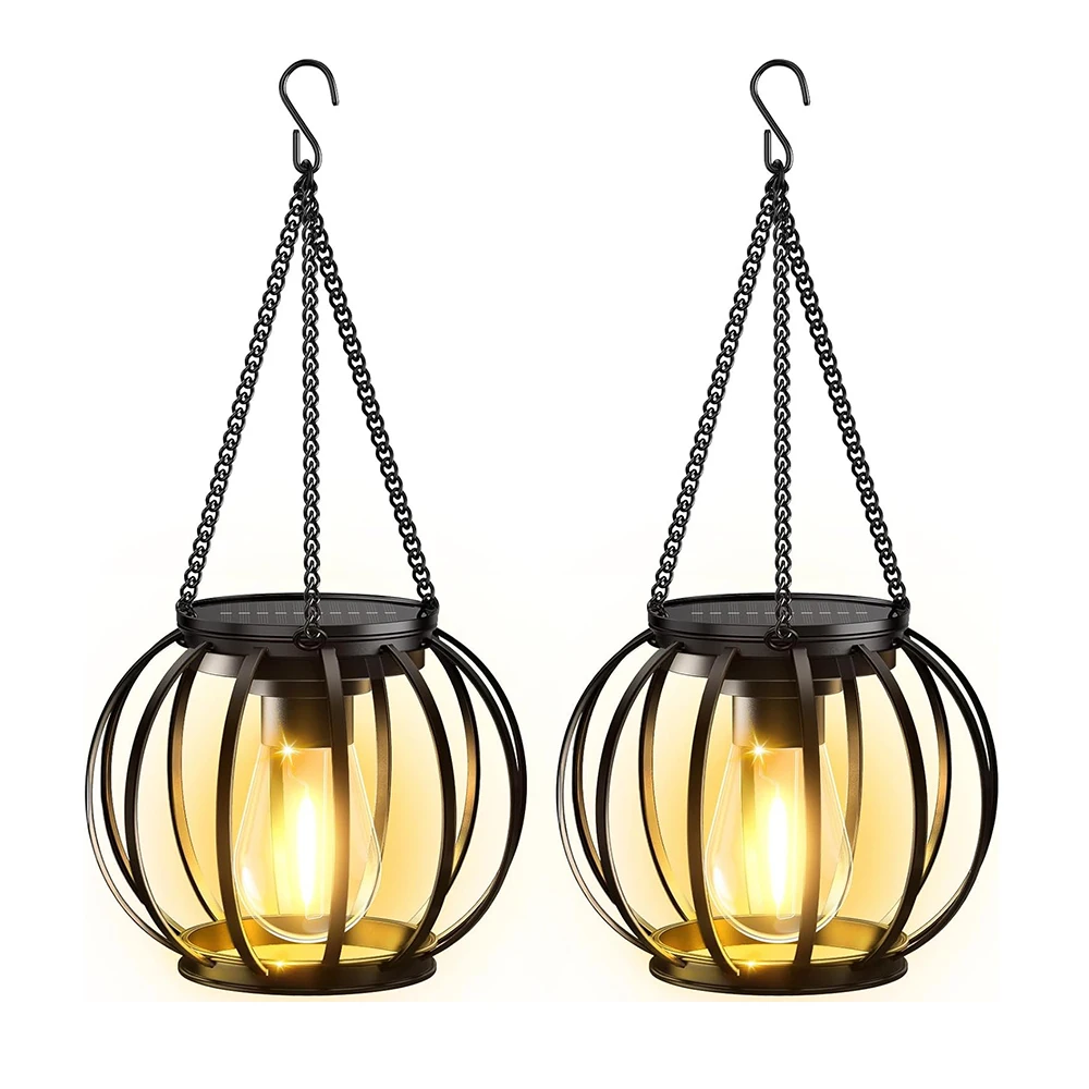 1 linternas solares para exteriores, luces solares colgantes más brillantes impermeables para exteriores, luces solares para exteriores con encendido/apagado automático para jardín