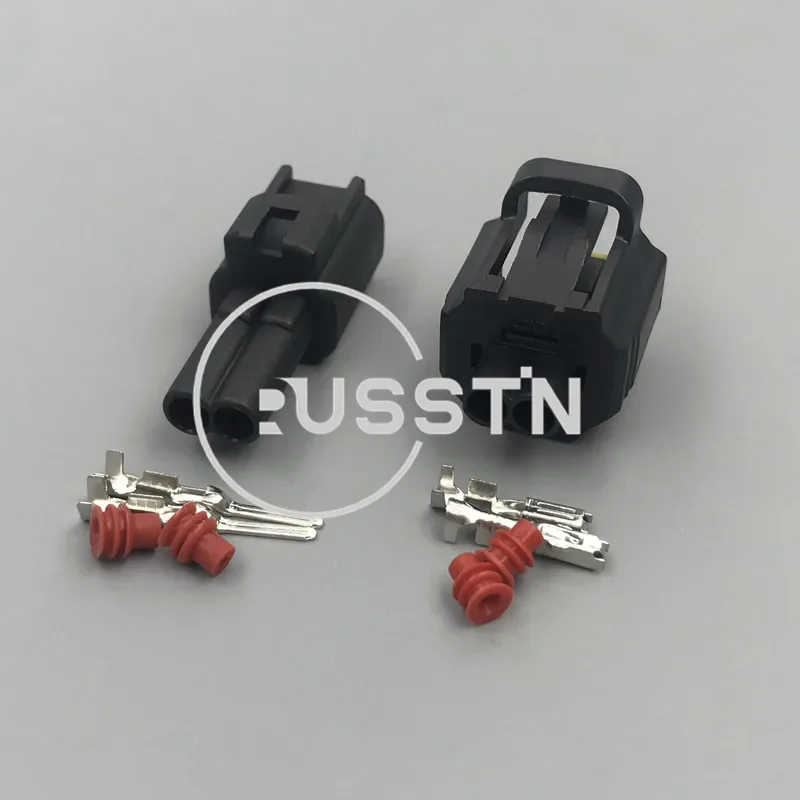 1 Set 2 Pin Steker Terminal Kabel Mobil Soket Harness Kawat Konektor Mobil Rakitan AC 184000-1 184151-1 184152-1 184154-1