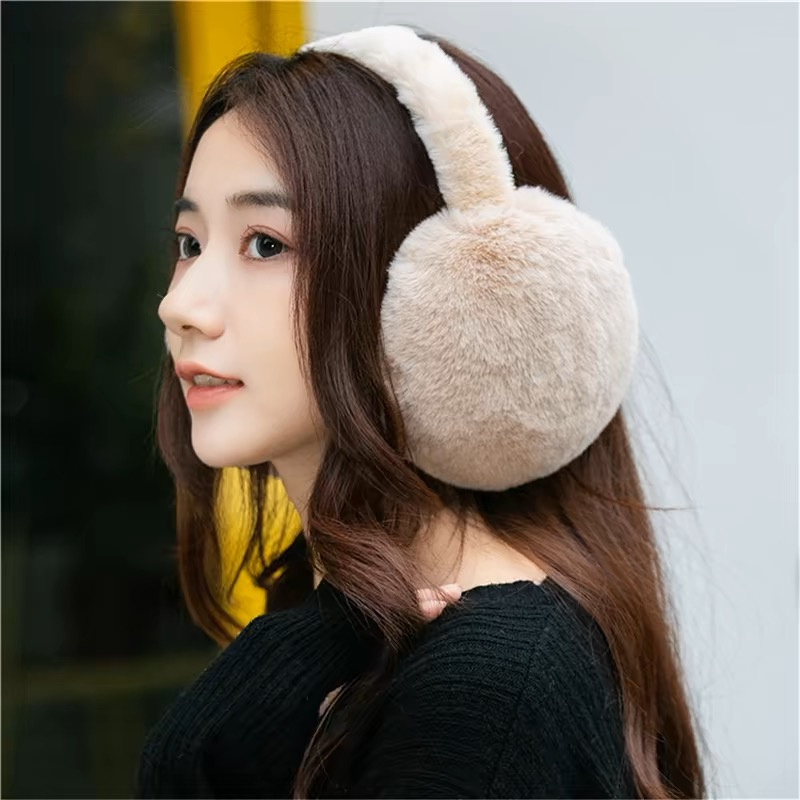 Sólido macio de pelúcia orelha manter mais quente inverno earmuffs para mulheres moda ao ar livre earflap proteção orelha-muffs capa de orelha