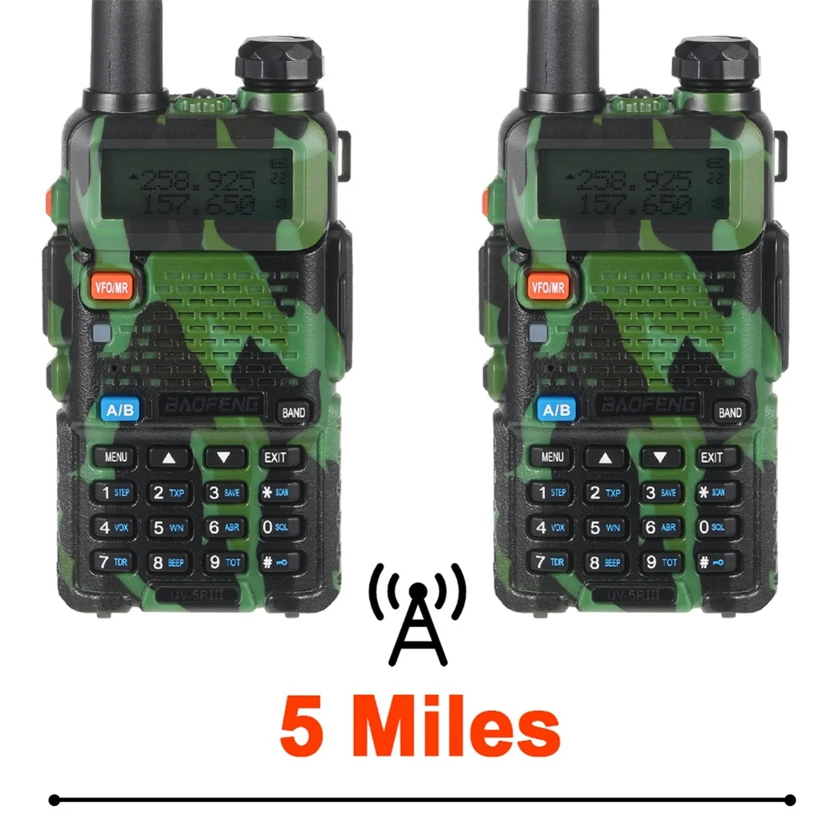 UV5R Walkie Talkie 5W Dual Band Ham Rádio em dois sentidos Vhf Uhf Rádio FM Transceptor portátil externo com plugue americano