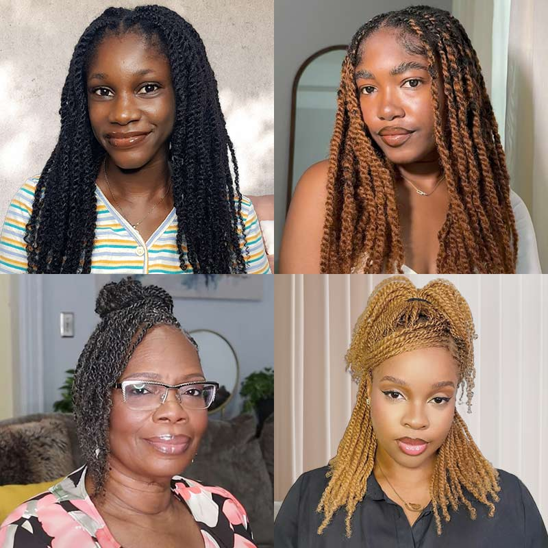 Extensions de cheveux humains Afro crépus en vrac QVR expédition locale américaine noir naturel/marron léger pour tressage style usage quotidien