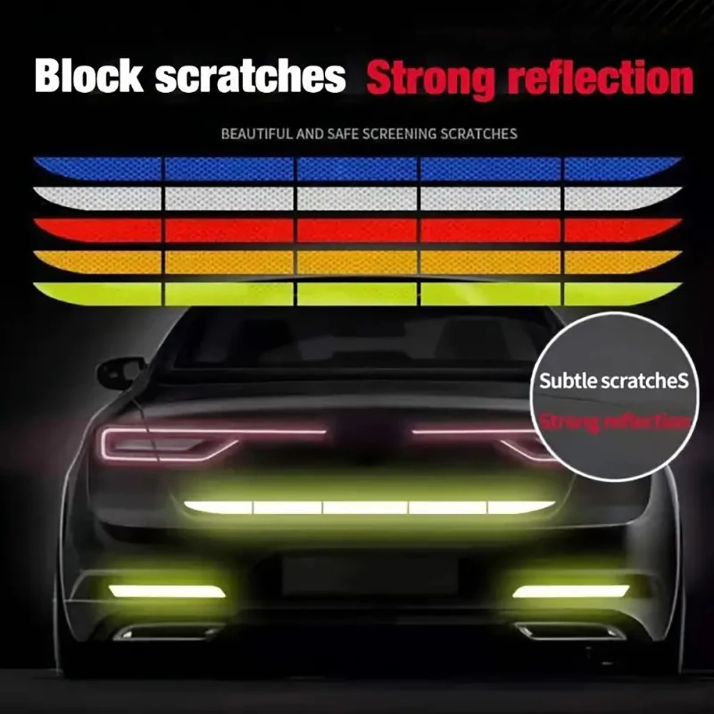 Adesivo refletivo de carro, fita de segurança de aviso de porta-malas de automóvel, 90cm, anti-colisão, aviso noturno, adesivo reflexivo, acessórios automotivos