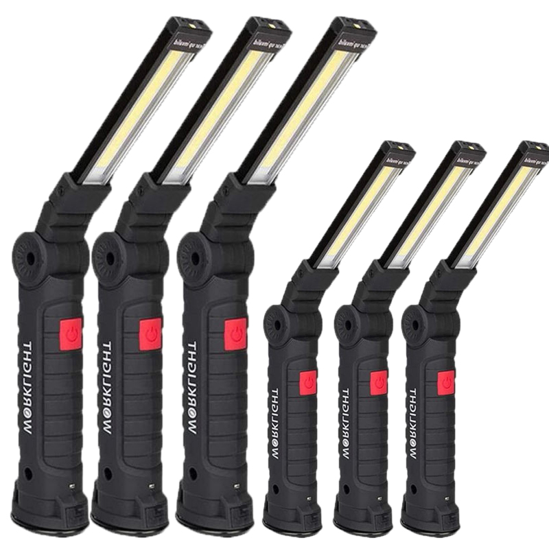 Portable LED COB Flashlight USB Rechargeable Work Light Folding Magnet Lanterna Hanging Lamp Car Repair Lamp Camping Torch