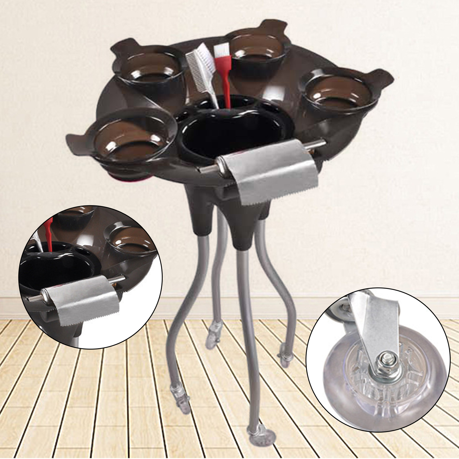 Beauty SPA Equipment Salon Rollwagen Friseur Barber Färbeschüssel Mobiles Ständerregal