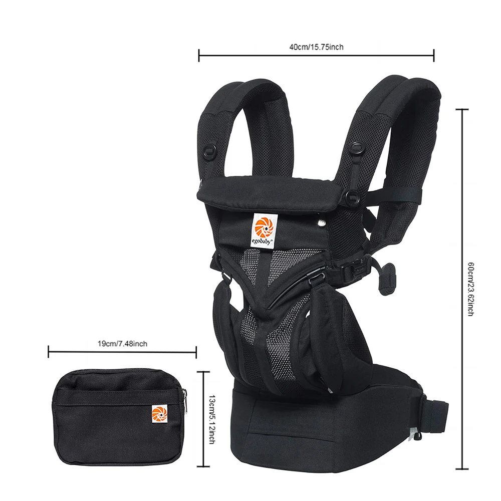 Egobaby Omini 360 — переноска-кенгуру с дышащей сеткой, подходит для младенцев и маленьких детей, с функцией поддержки талии, подходит для детей 0–48 месяцев и способностью 7-45 фунтов.