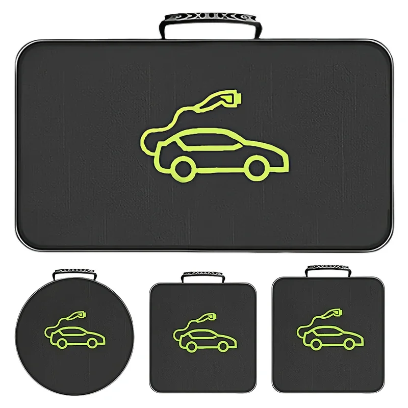 Carregador de carro elétrico plugues armazenamento carry bag ev carro cabo de carregamento soquetes à prova dwaterproof água recipiente de equipamento retardador de fogo