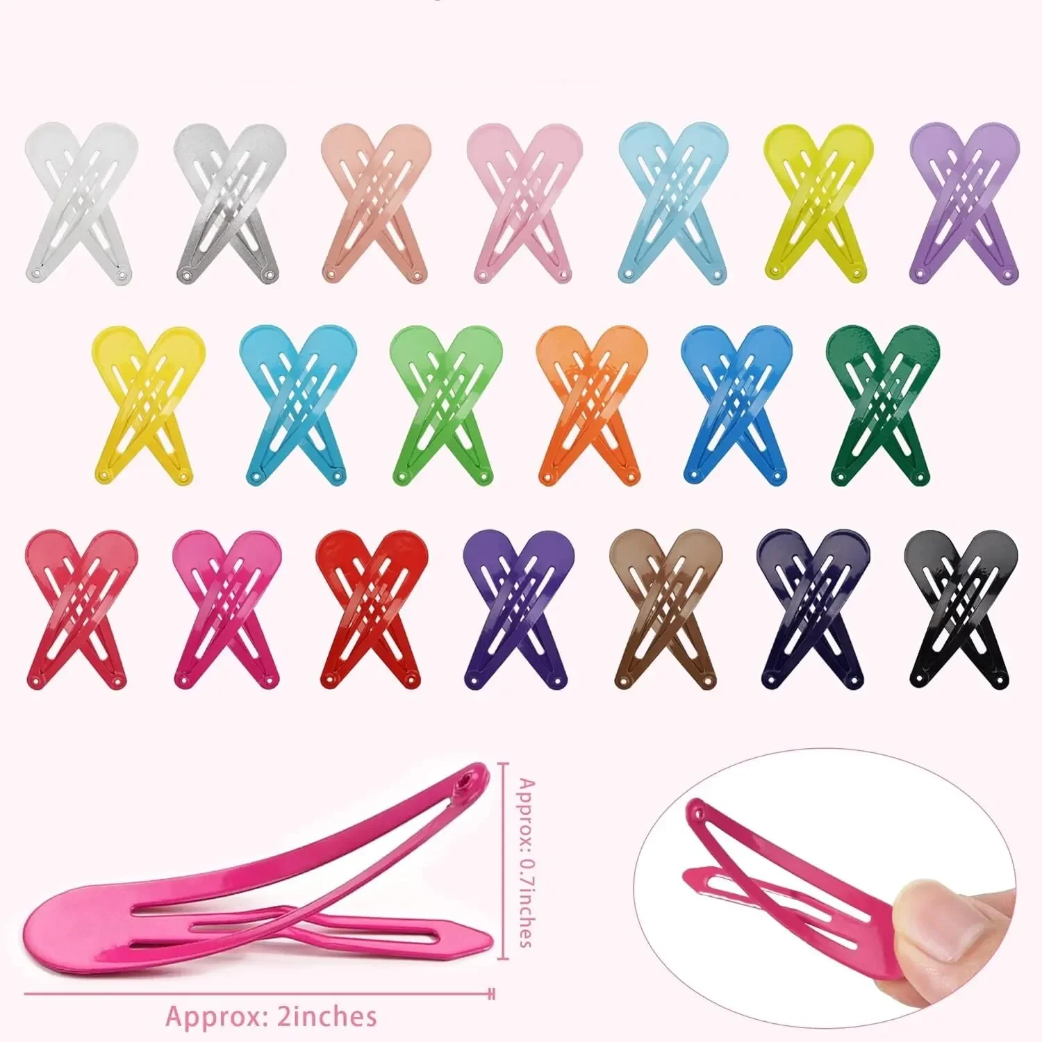50 pezzi fermagli per capelli a scatto colore caramella lucido 2 pollici antiscivolo fermagli per capelli in metallo fermagli accessori per neonate bambini piccoli