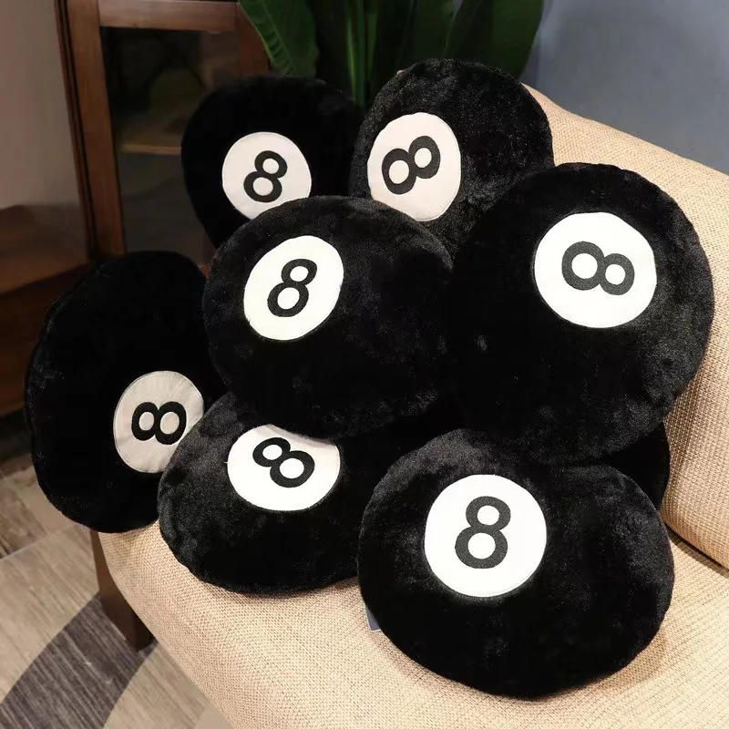 Bonita simulación de billar, almohada de felpa de 8 bolas, relleno suave, ocho jugadores de billar, decoración del hogar, deporte interior, regalo creativo