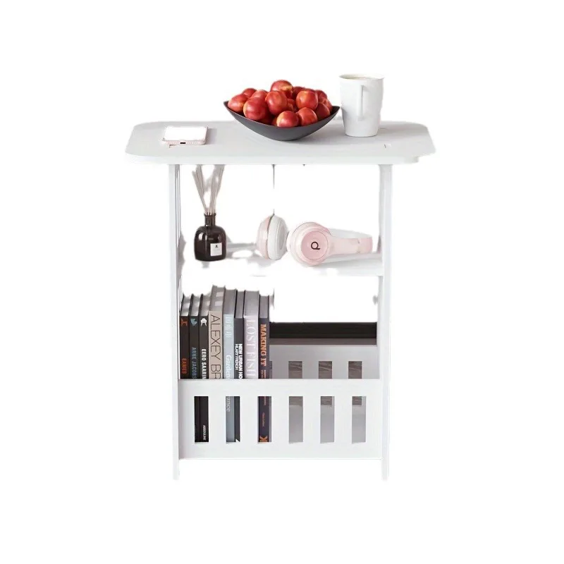 Tavolo portaoggetti moderno in legno in stile nordico: organizer multiuso per comodino e soggiorno, materiale in legno non impermeabile