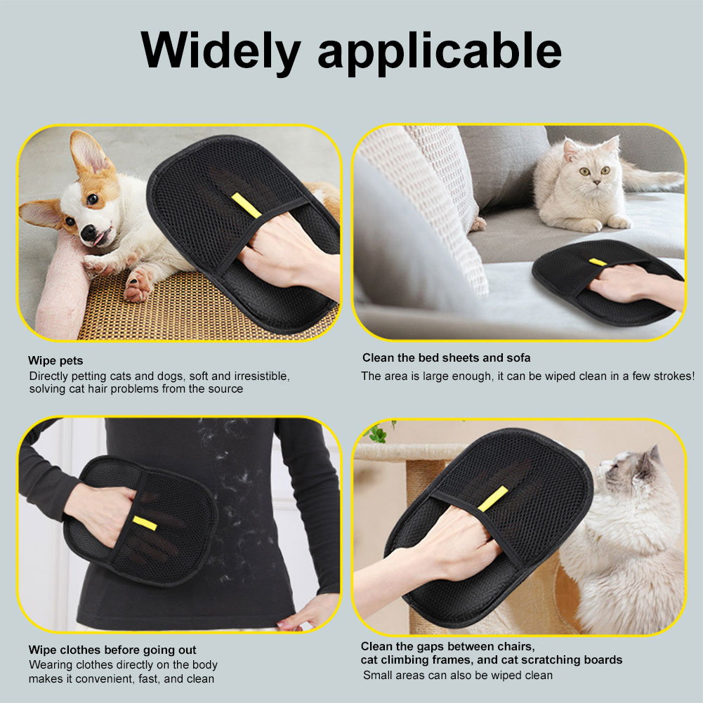 Gants d'Épilation pour Animaux de Compagnie, 1/2/3 Pièces, Mitaines, Brosse Déshedding, pour Chien, Chat, Lapin, avec Poils Longs, Courts et Bouclés