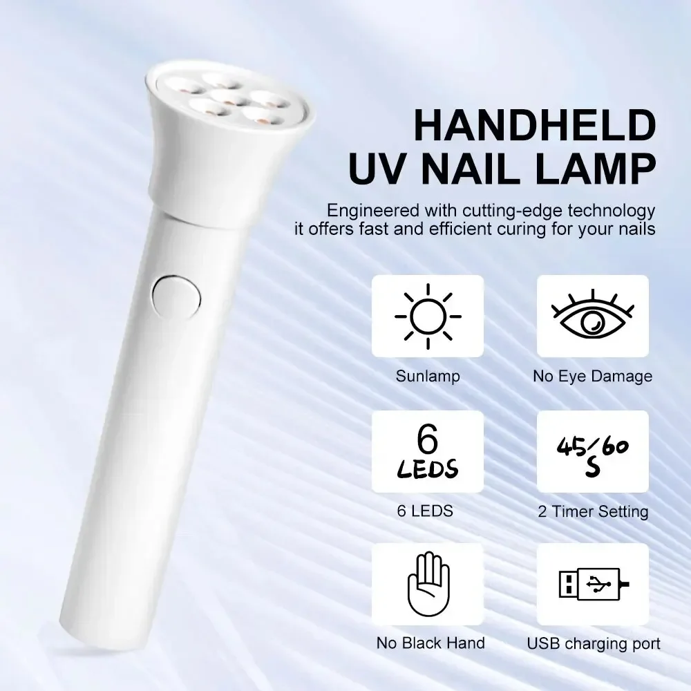 ポータブルネイルアート UV LED ライトドライヤー充電式懐中電灯 UV ランプ爪乾燥用ジェルポリッシュランプ家庭用サロンツール