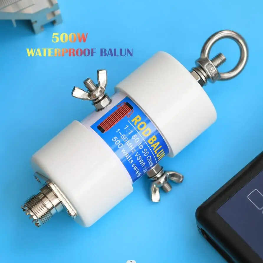 1-50MHz 500Watt HF Balun DIY Antena à prova d'água Balun de tensão 1:1 Balun com conector UHF fêmea (SO-239)