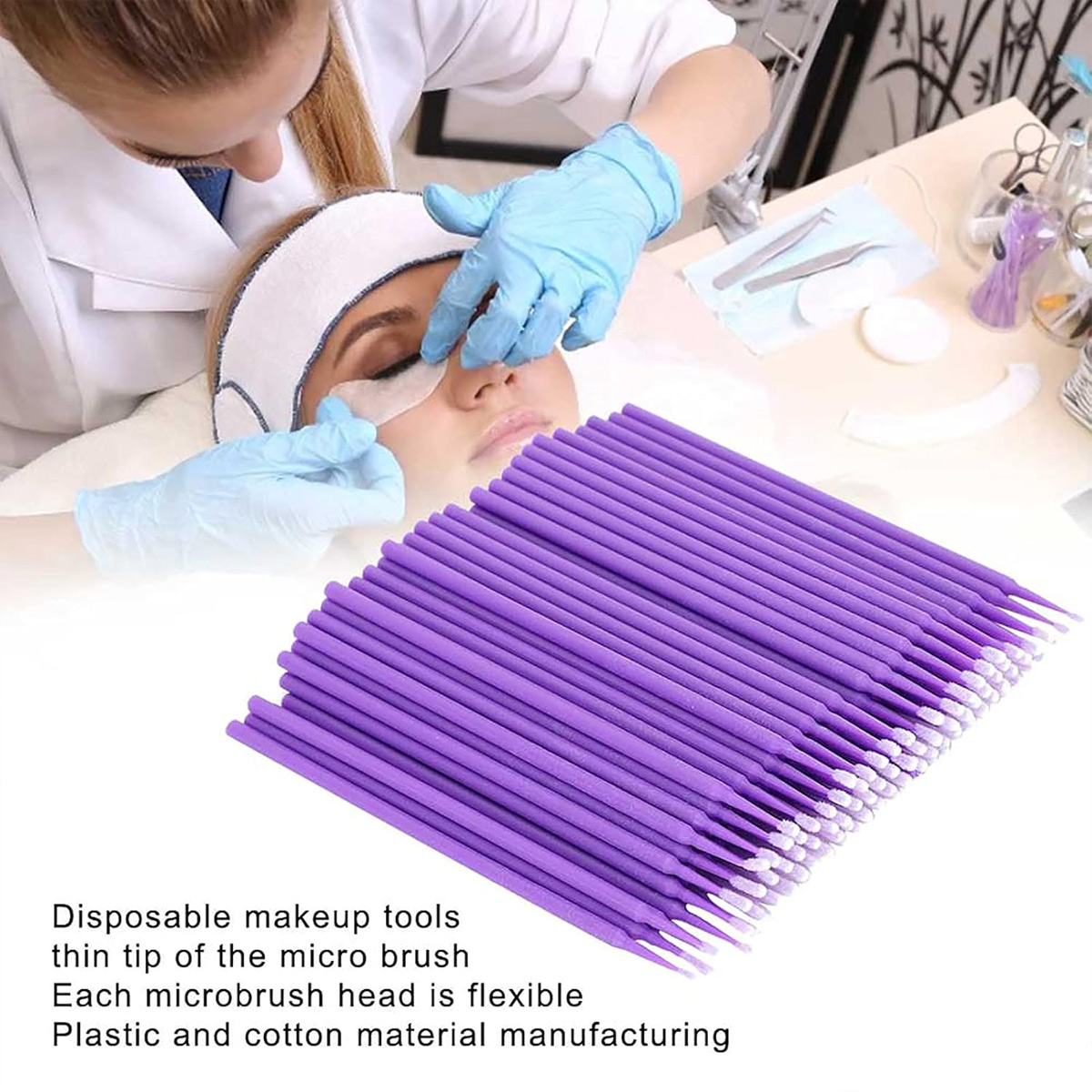 100pcs/Bag Disposable Makeup Brush For Eyelash Extension Brush Eye Black Mascara Brush Eyeliner Lipstick