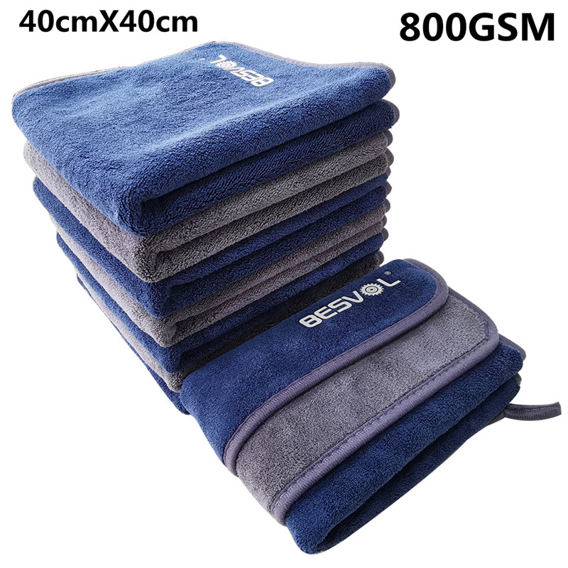 Siêu Dày 800GSM Nỉ Mặc Ô Tô Microfiber Phụ Kiện Siêu Thấm Hút Vệ Sinh Xe Chi Tiết Vải Tự Động Chăm Sóc Sấy Khăn