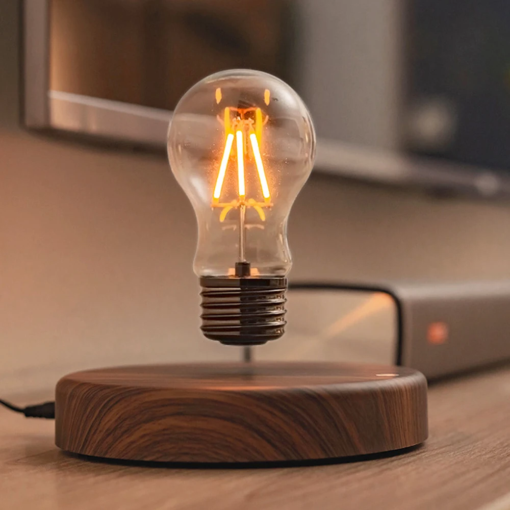 Novelty Levitating Moon Night Light 360° Rotation Magnetic Floating Moon Lamp With 3 Colors  For for Home Office Desk Decor