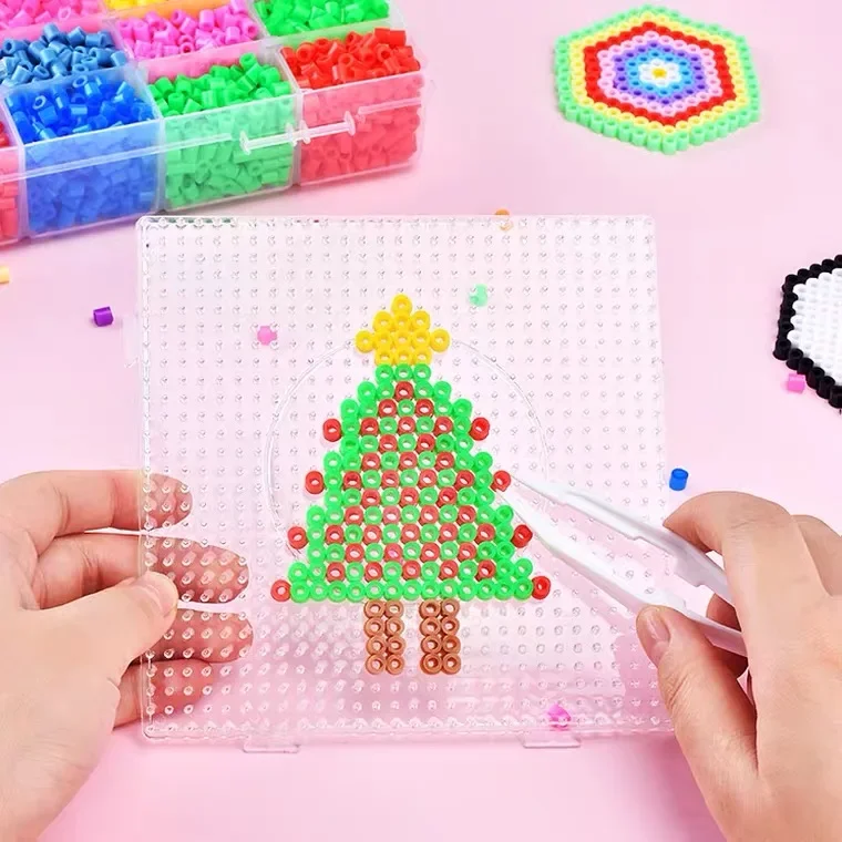 5mm Hama Kralen Speelgoed DIY Kralen Gereedschap Educatief Tangram Legpuzzel Pegboard Sjabloon Kinderen IX Eno Medicia Musta Dibareo
