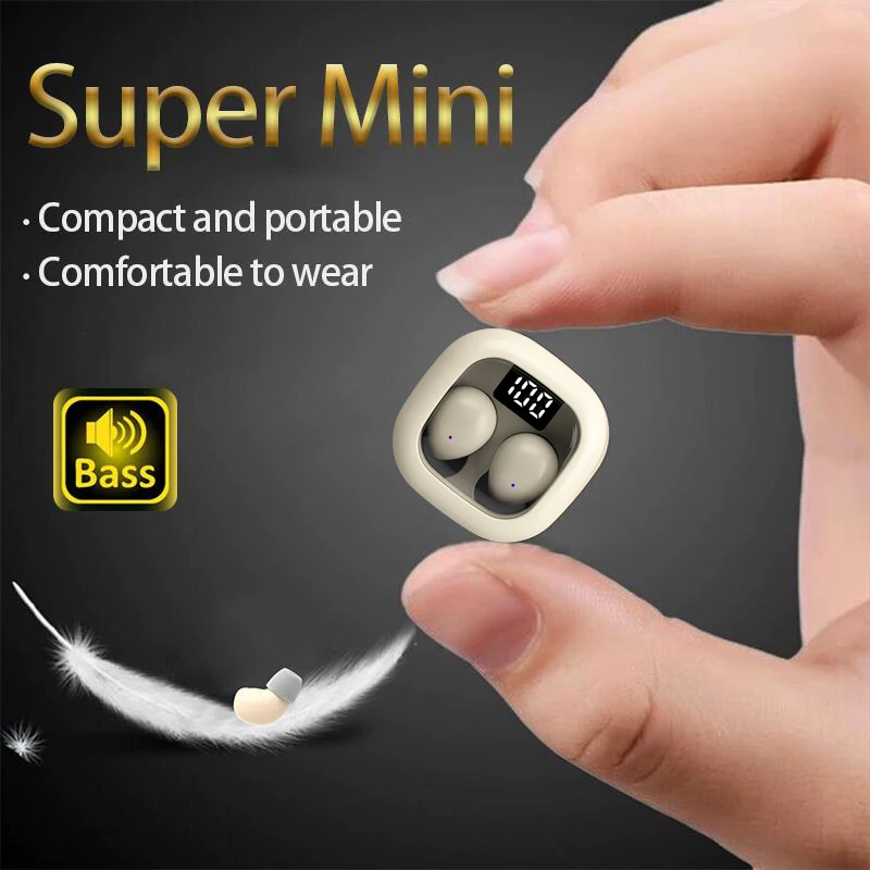 SK19-auriculares Bluetooth 5,3, miniauriculares invisibles TWS, inalámbricos, estéreo HIFI, reducción de ruido, con micrófonos
