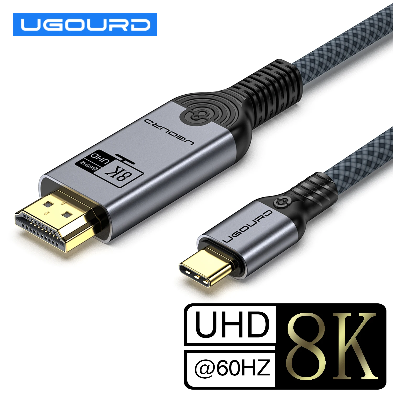 UGOURD USB C a HDMI2.0 Cable tipo C a HDMI 4K60HZ adaptador Thunderbolt 3 4 a HDTV 2,0 Cable convertidor para iphone 15 16 MacBook