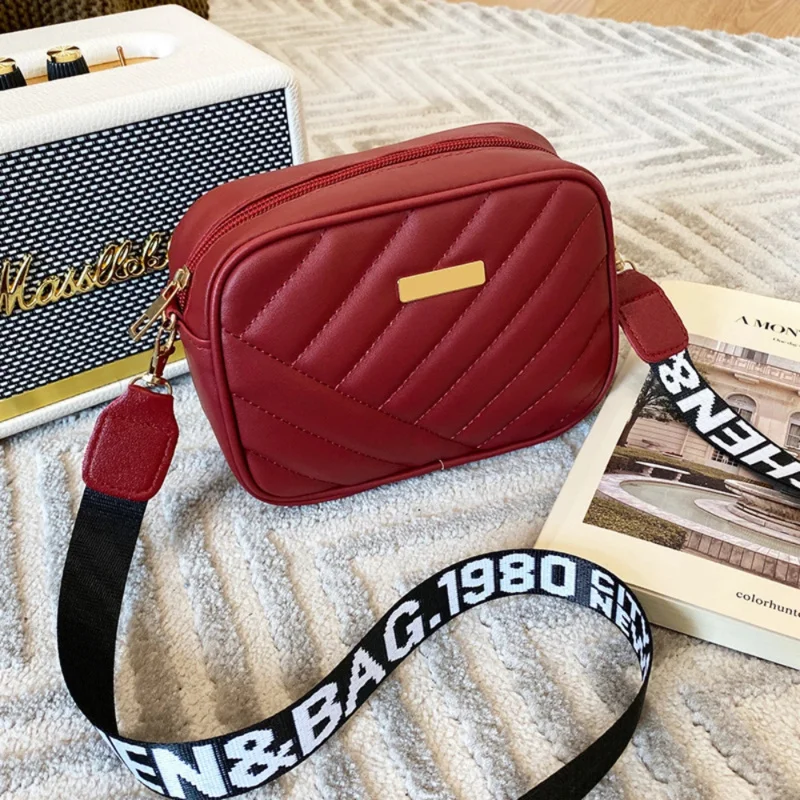 Borsa a tracolla casual per fotocamera con tracolla in PU da donna di alta qualità, borsa a tracolla per cellulare