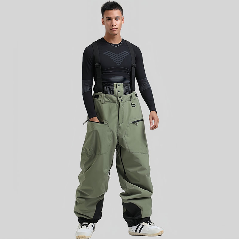 Monos de esquí al aire libre para hombre y mujer, pantalones holgados con tirantes para esquí, impermeables, a prueba de viento, para invierno