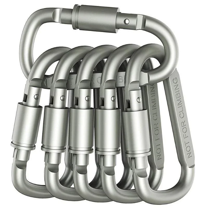 4-6 szt. Zestaw karabińczyków do kluczy Camping Survival EDC brelok do kluczy na zewnątrz klip stop aluminium taktyczny karabińczyk karabinek z hakiem