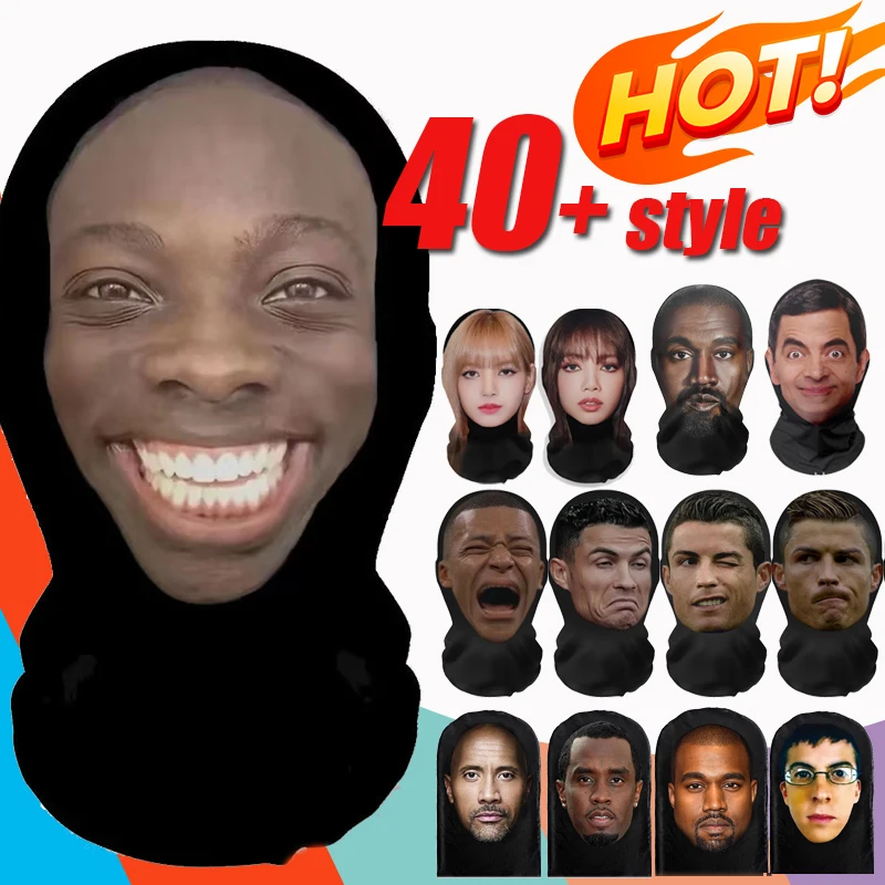 Cosplay 3D-gedruckte Maske Stretch Mesh Vollgesichtsmaske Männer und Frauen Rollenspiel Kopfschmuck Hip Hop Mode Sturmhaube Kopfschmuck