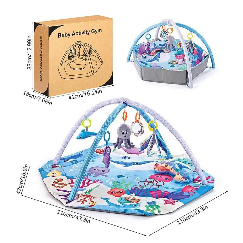 幼児用アクティビティマット,通気性のあるジムマット,新生児用,フィットネスおもちゃ,柔軟な子供用プレイマット,7 in 1